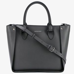 Alexander McQueen women’s Inside Out gray calfskin leather shopper tote bag